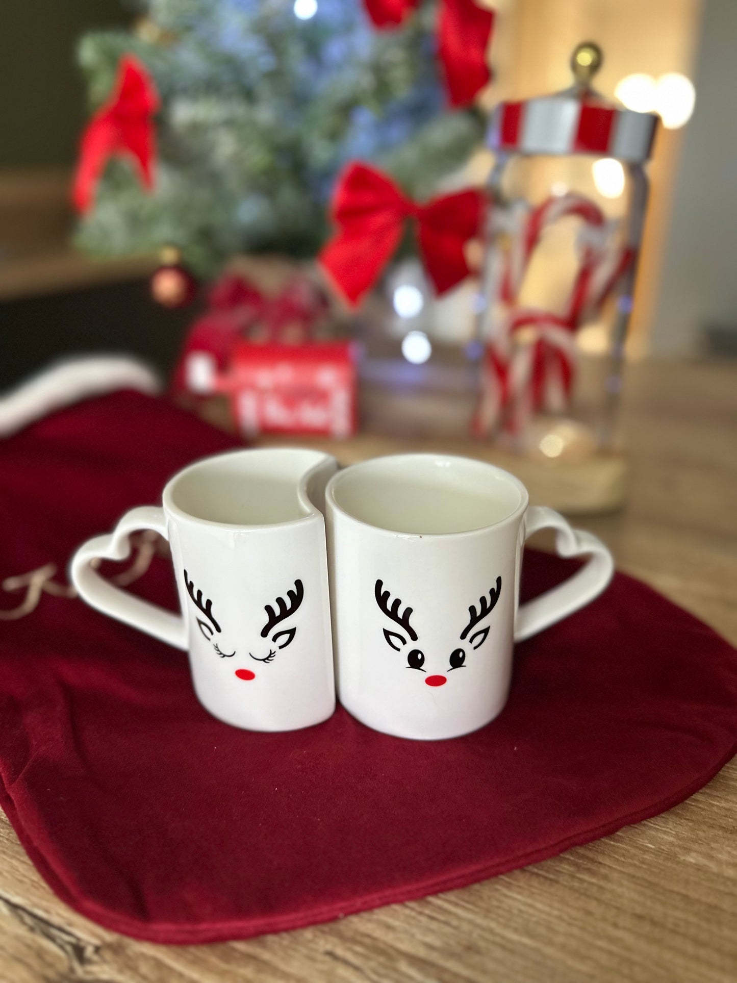 🦌 Duo de mugs - Petits Rennes Amoureux 🦌