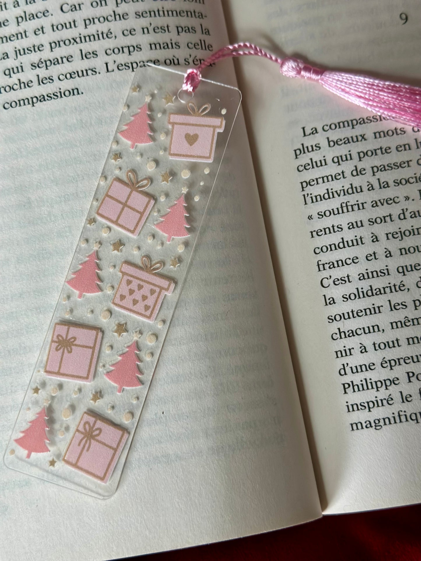 📚 Marque-page - Noël Doux Rose