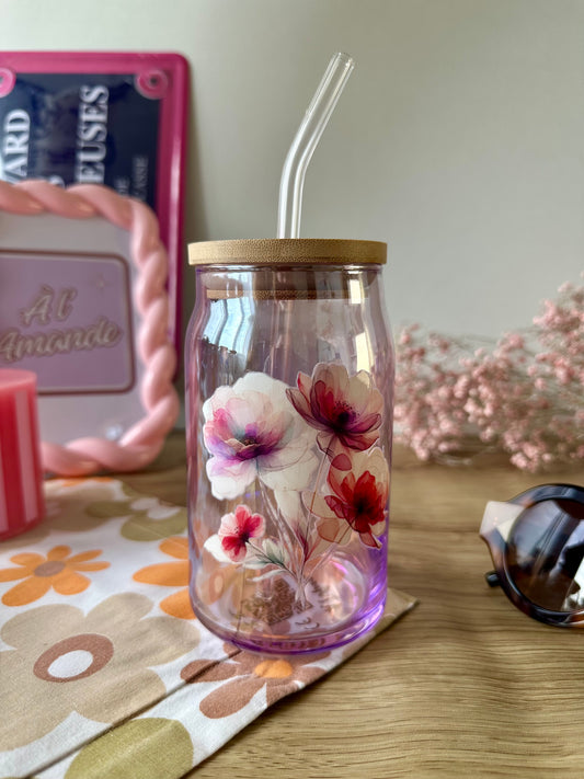 🌺 Fleurs aquarelle rouge carmin & rose