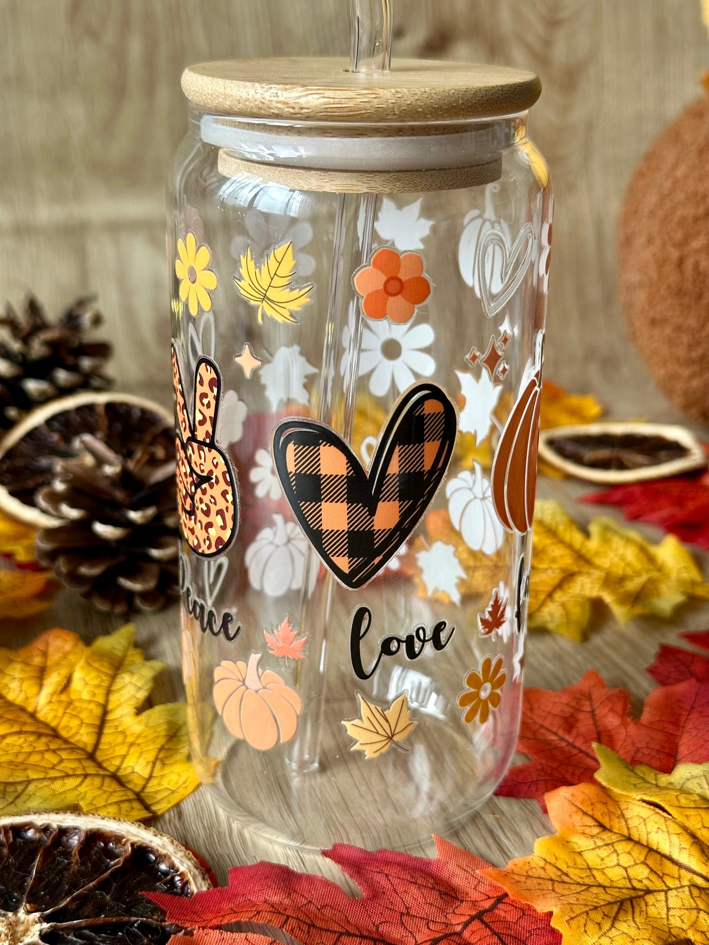 đ Verre canette - âPeace Love Fallâ