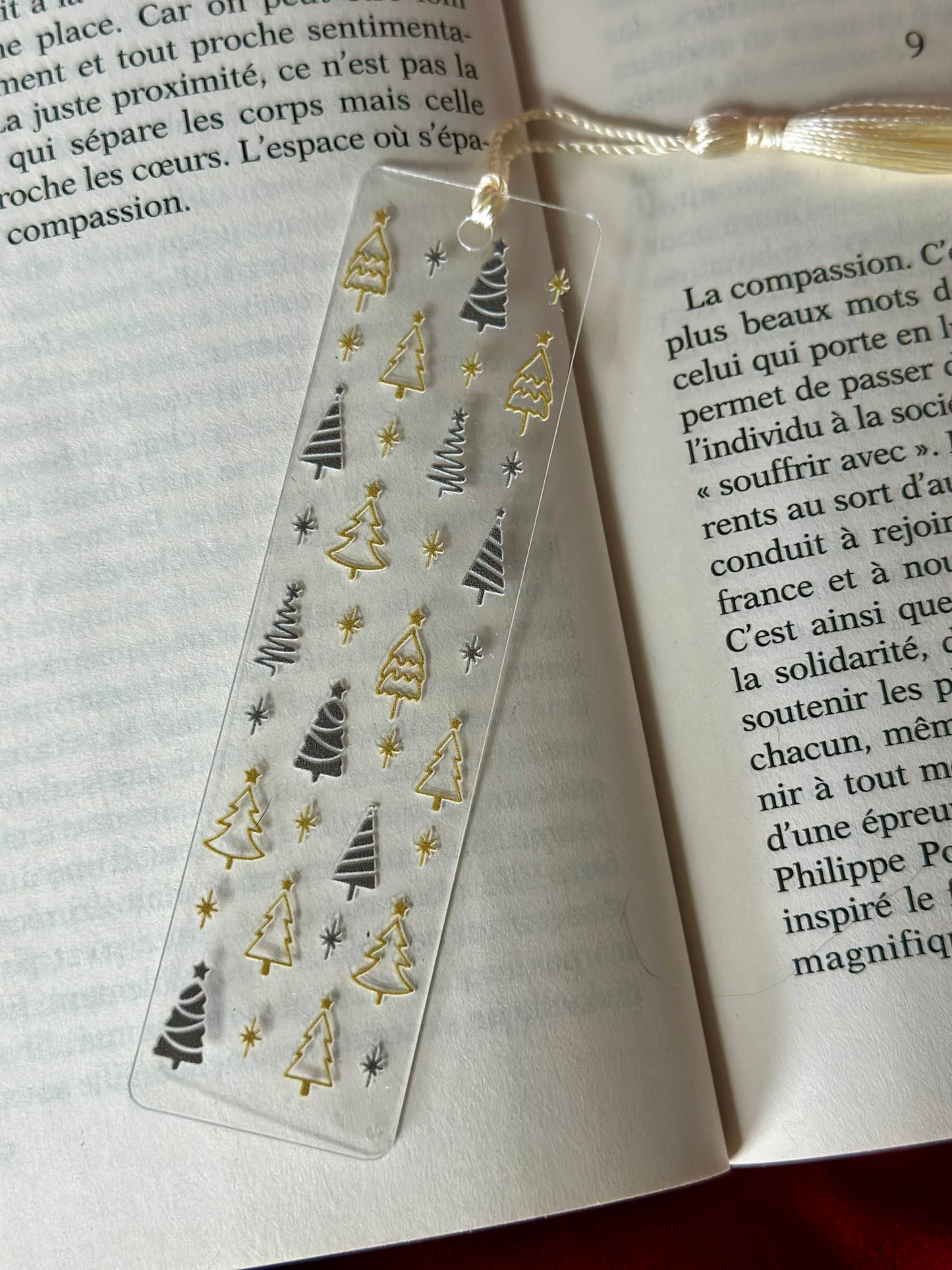 📚 Marque-page - Sapin Chic & Paillettes d’Hiver