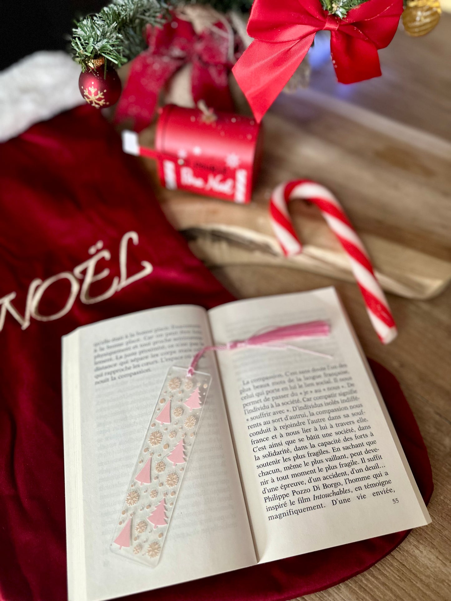 📚 Marque-page - Pink Christmas