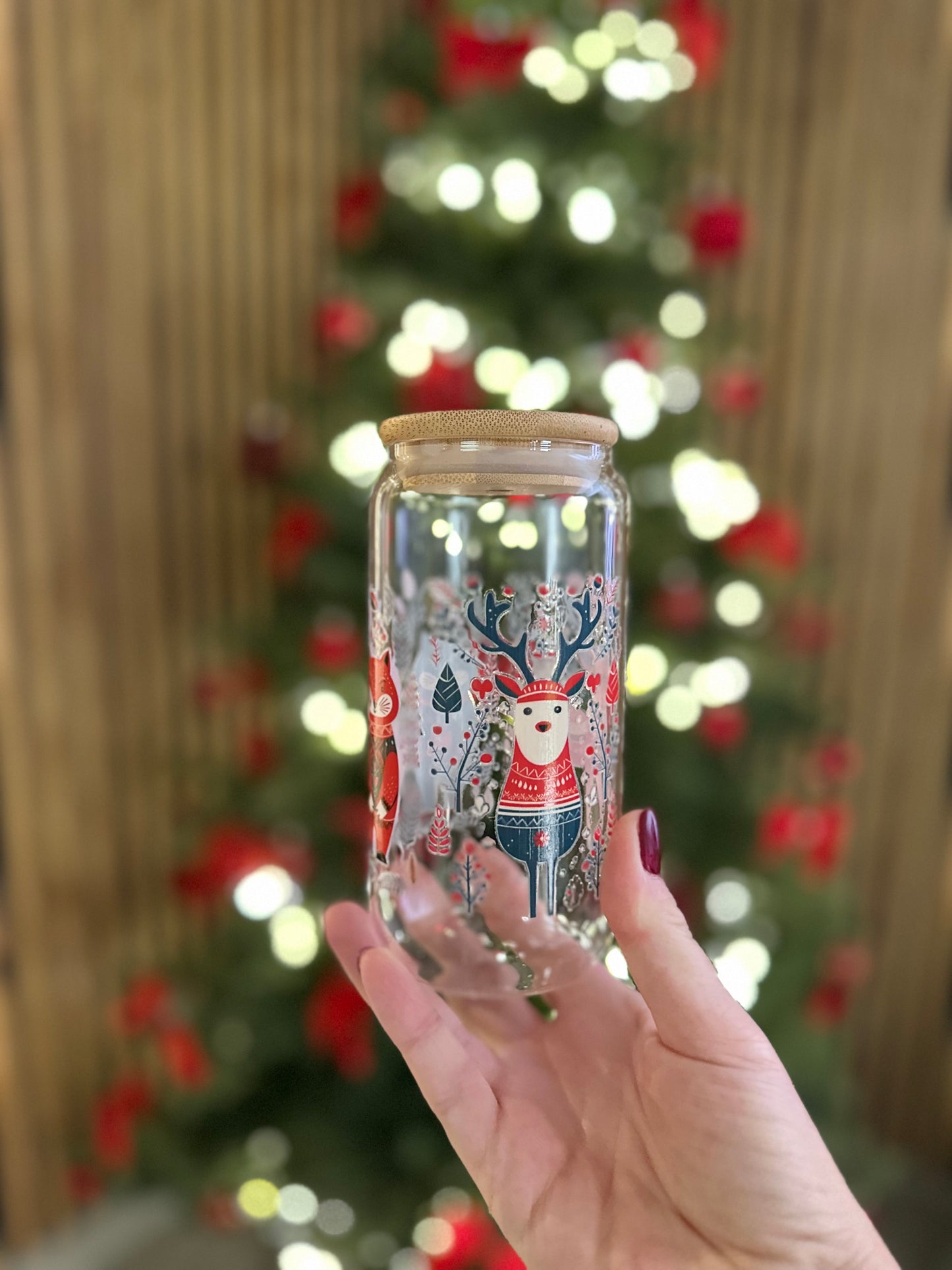 🌟 Verre canette – Forêt d’Hiver