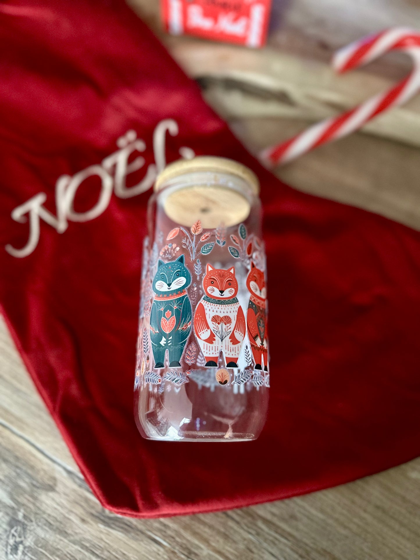 🌟 Verre canette – Forêt d’Hiver