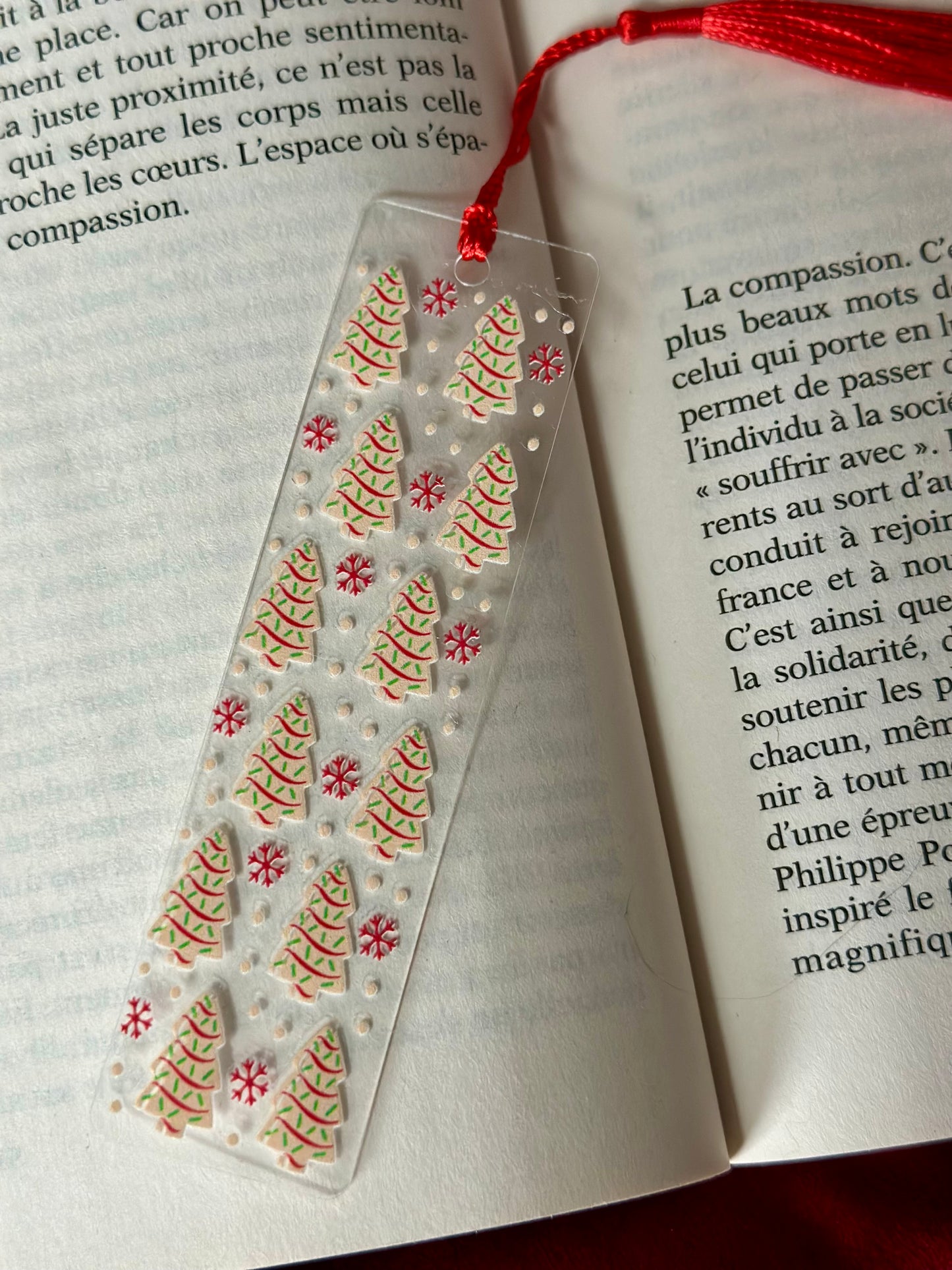 📚 Marque-page - Forêt de Noël Rouge