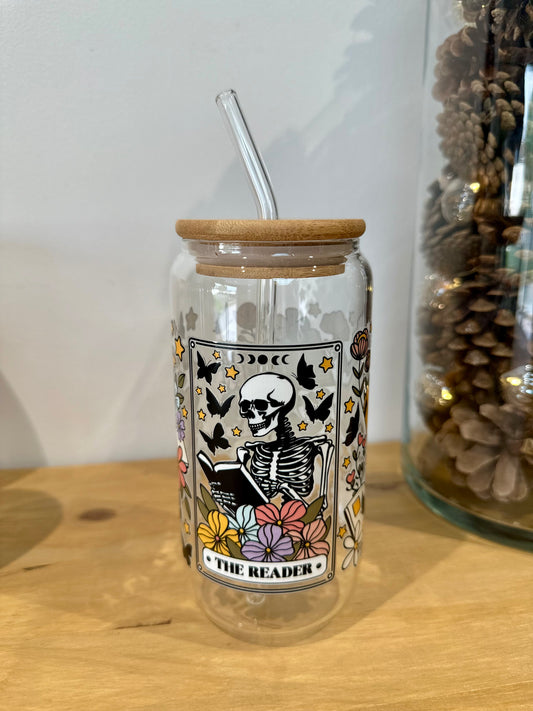Glass cup - books
