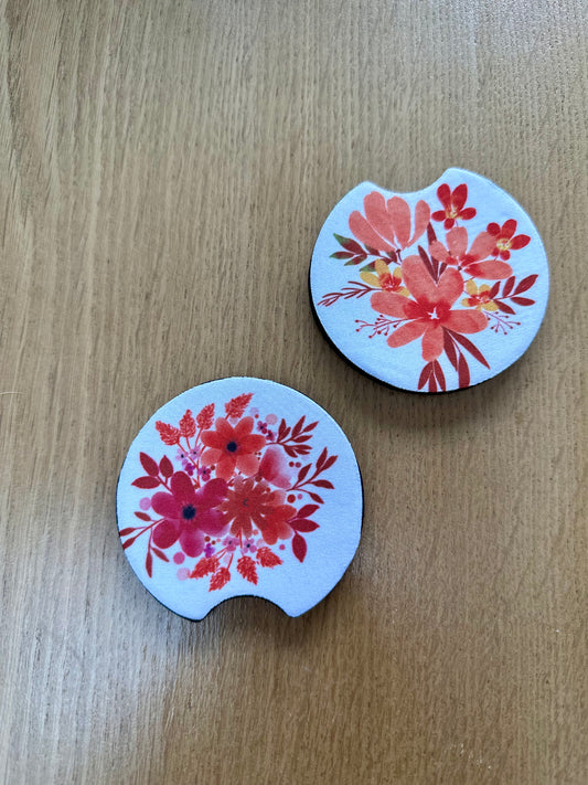 Car coaster - flowers