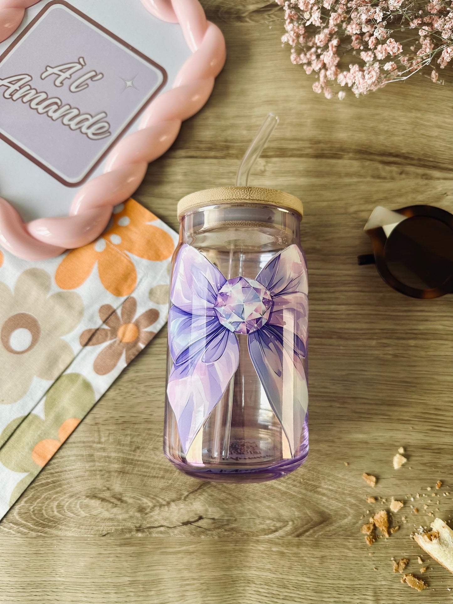 🎀 Noeud violet & cristal