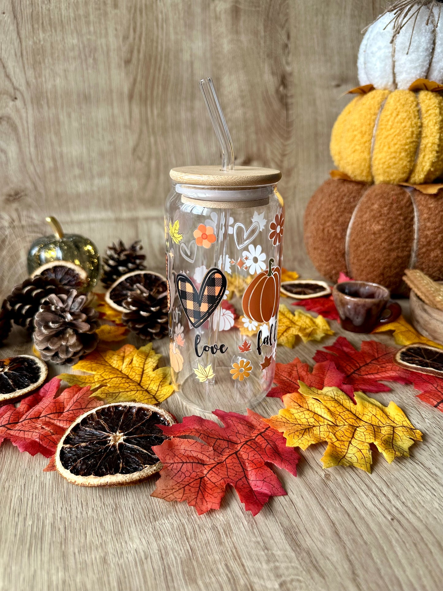 🍁 Verre canette - “Peace Love Fall”