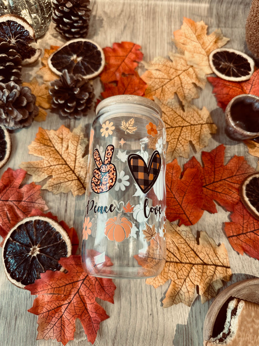 🍁 Verre canette - “Peace Love Fall”